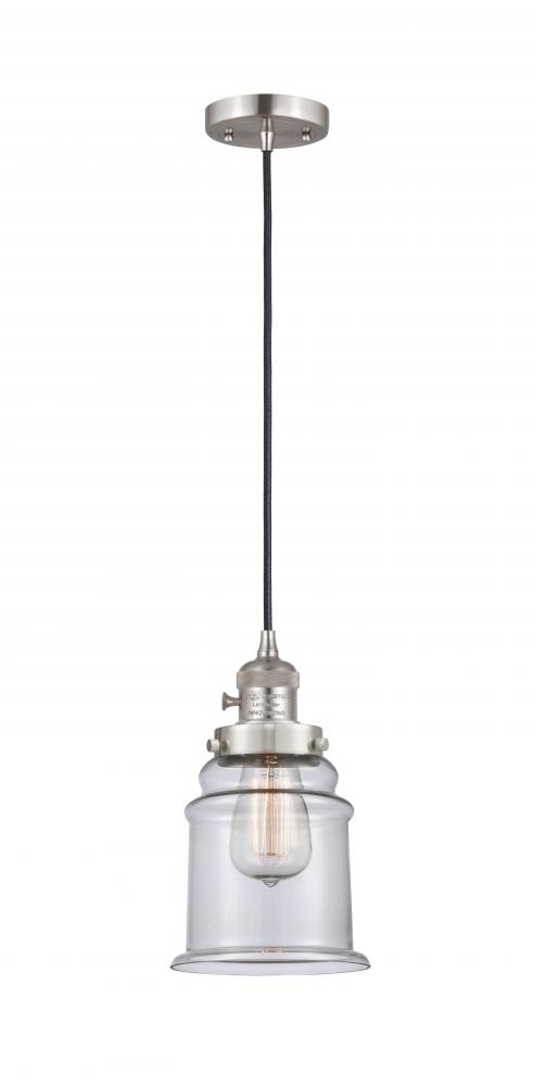 Canton - 1 Light - 6 inch - Brushed Satin Nickel - Cord hung - Mini Pendant