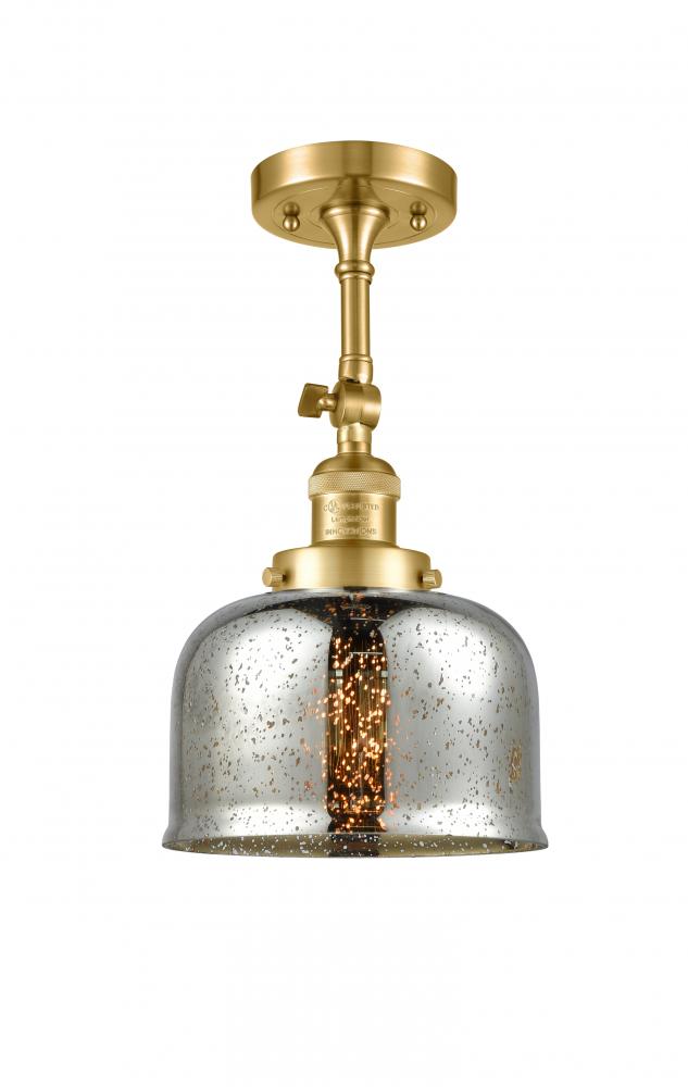 Bell - 1 Light - 8 inch - Satin Gold - Semi-Flush Mount