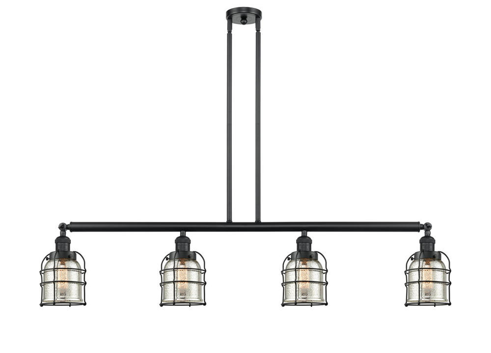 Bell Cage - 4 Light - 50 inch - Matte Black - Stem Hung - Island Light