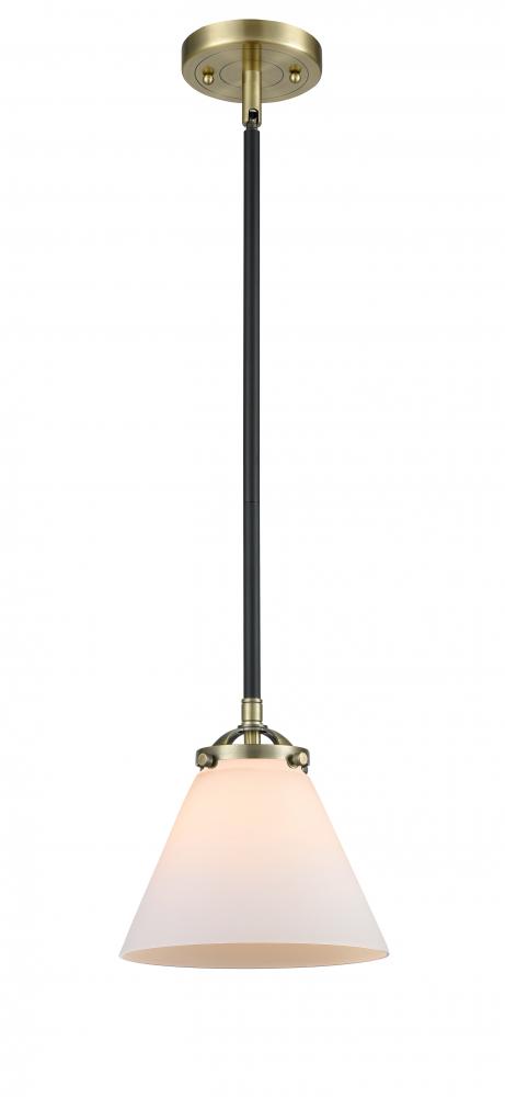 Cone - 1 Light - 8 inch - Black Antique Brass - Cord hung - Mini Pendant