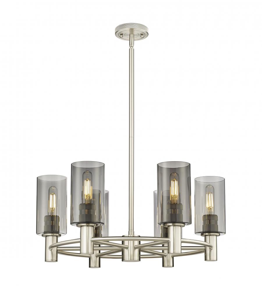 Crown Point - 6 Light - 24 inch - Satin Nickel - Chandelier