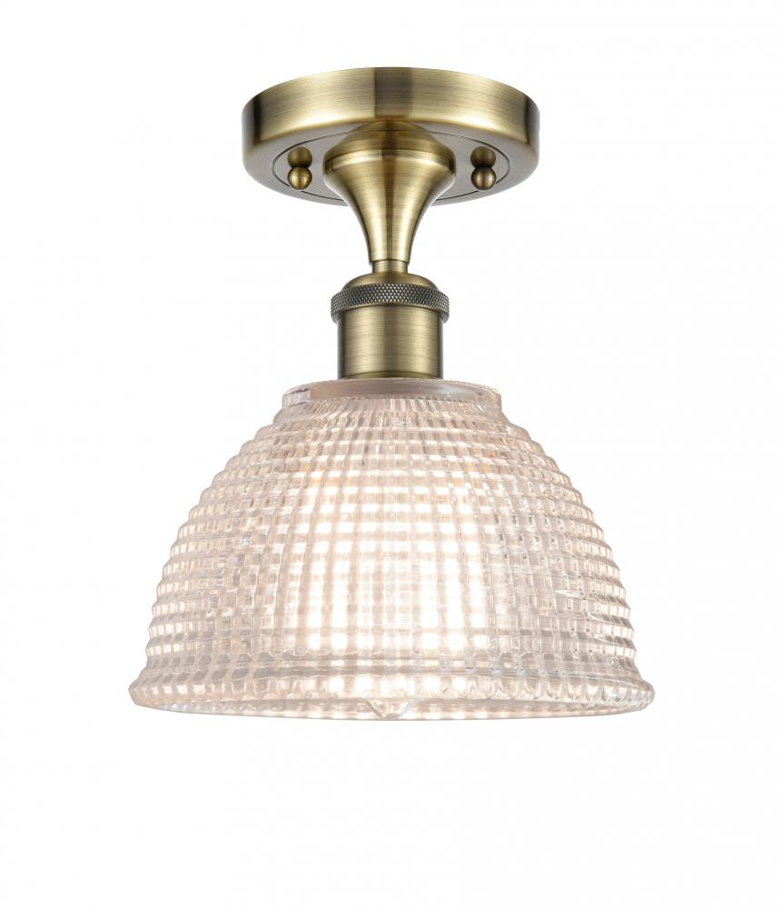 Arietta - 1 Light - 8 inch - Antique Brass - Semi-Flush Mount