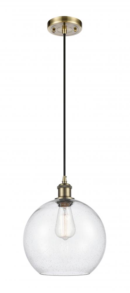 Athens - 1 Light - 10 inch - Antique Brass - Cord hung - Mini Pendant