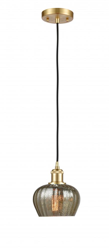 Fenton - 1 Light - 7 inch - Satin Gold - Cord hung - Mini Pendant