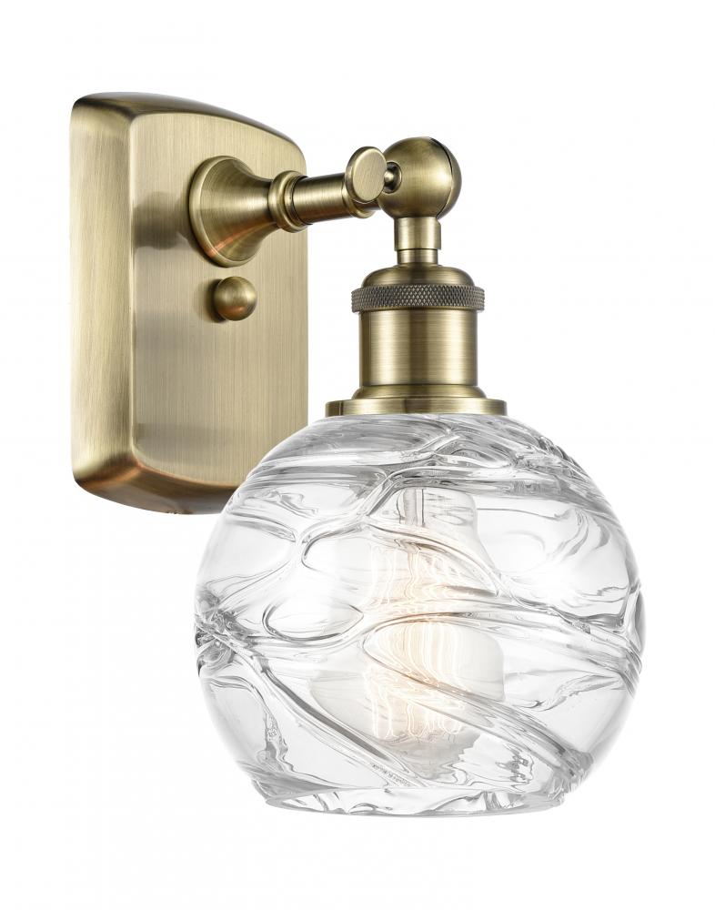 Athens Deco Swirl - 1 Light - 6 inch - Antique Brass - Sconce