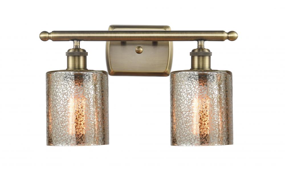 Cobbleskill - 2 Light - 15 inch - Antique Brass - Bath Vanity Light