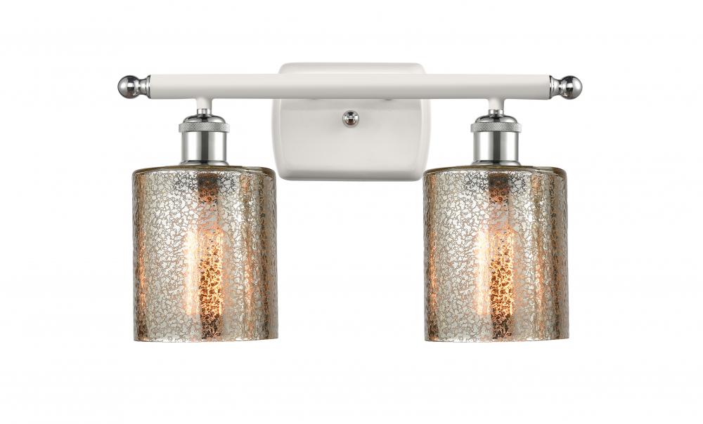 Cobbleskill - 2 Light - 15 inch - White Polished Chrome - Bath Vanity Light