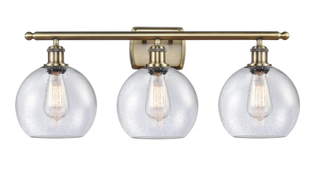 Athens - 3 Light - 28 inch - Antique Brass - Bath Vanity Light