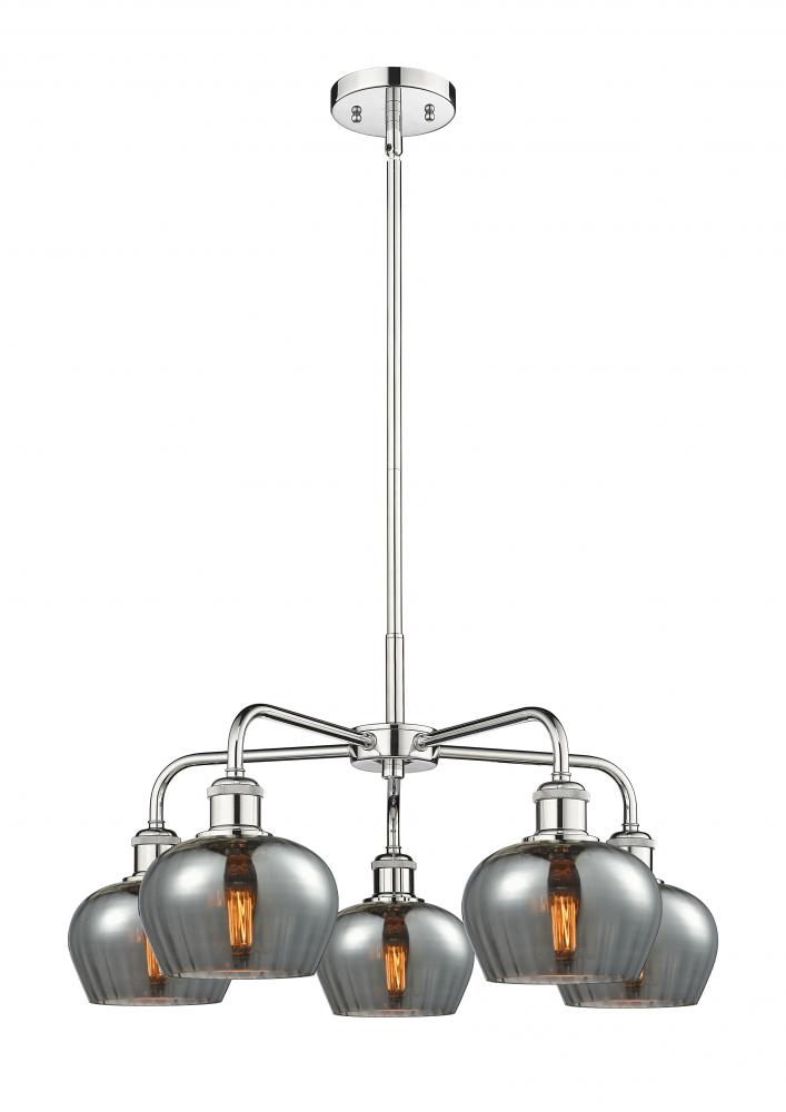 Fenton - 5 Light - 25 inch - Polished Chrome - Chandelier