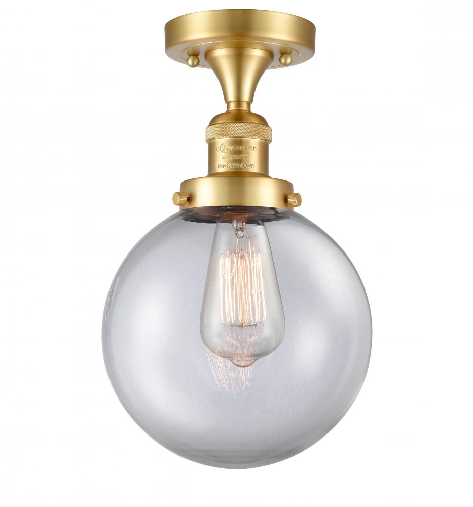 Beacon - 1 Light - 8 inch - Satin Gold - Semi-Flush Mount