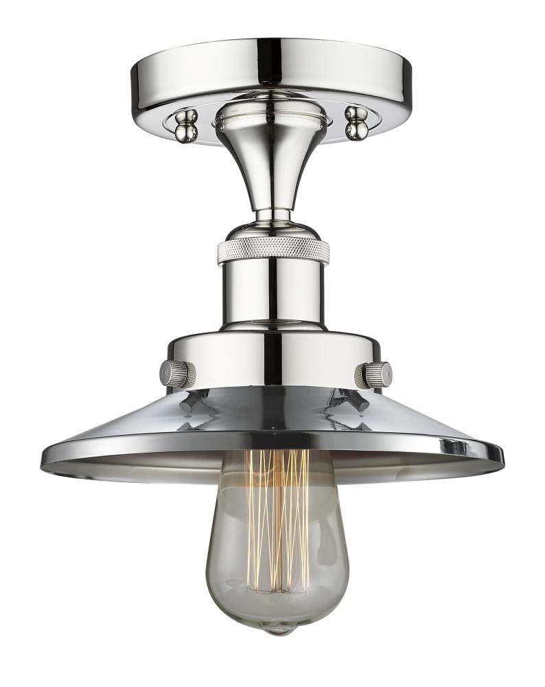 Edison - 1 Light - 8 inch - Polished Chrome - Semi-Flush Mount