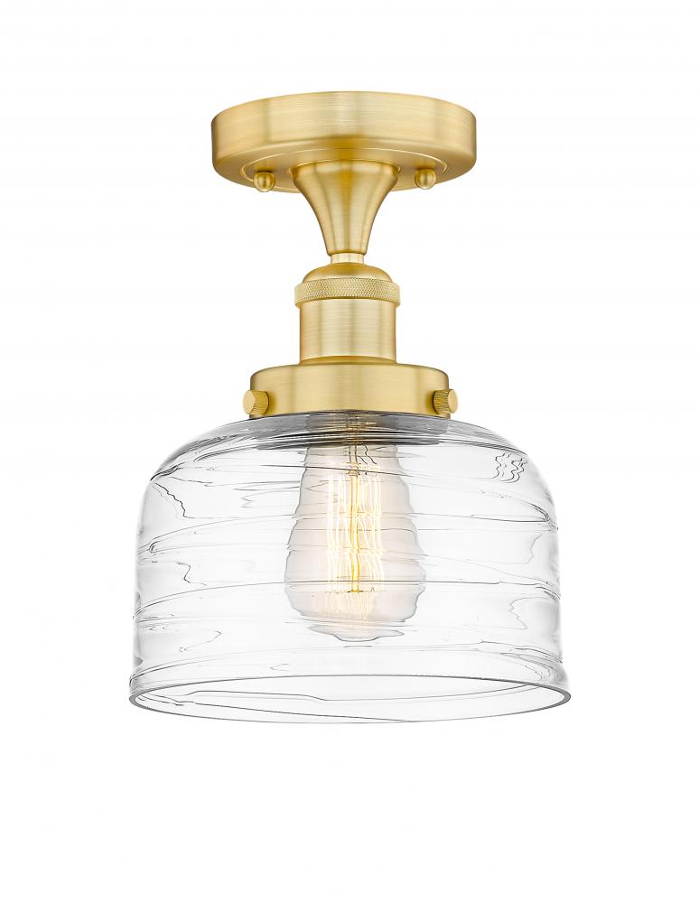 Bell - 1 Light - 8 inch - Satin Gold - Semi-Flush Mount