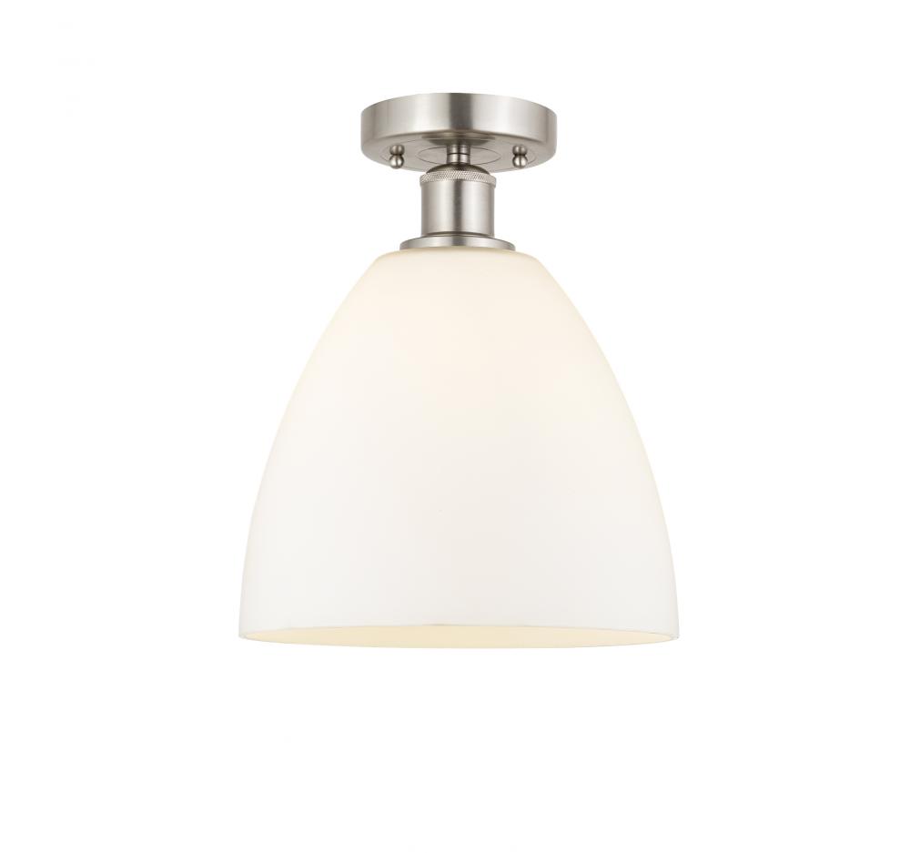 Bristol - 1 Light - 9 inch - Brushed Satin Nickel - Semi-Flush Mount