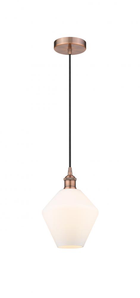 Cindyrella - 1 Light - 8 inch - Antique Copper - Cord hung - Mini Pendant