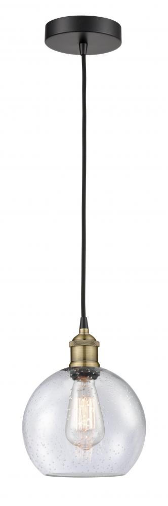 Athens - 1 Light - 8 inch - Black Antique Brass - Cord hung - Mini Pendant