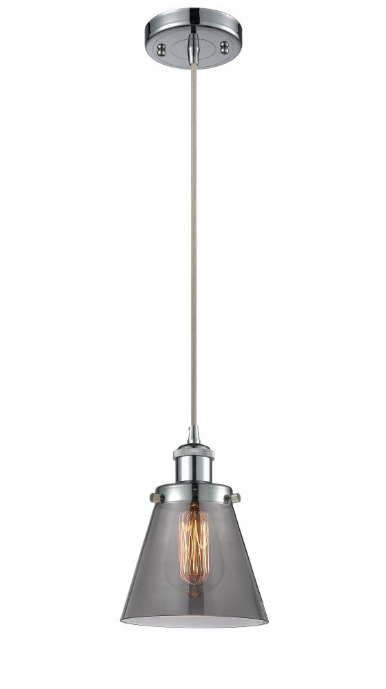 Cone - 1 Light - 6 inch - Polished Chrome - Cord hung - Mini Pendant