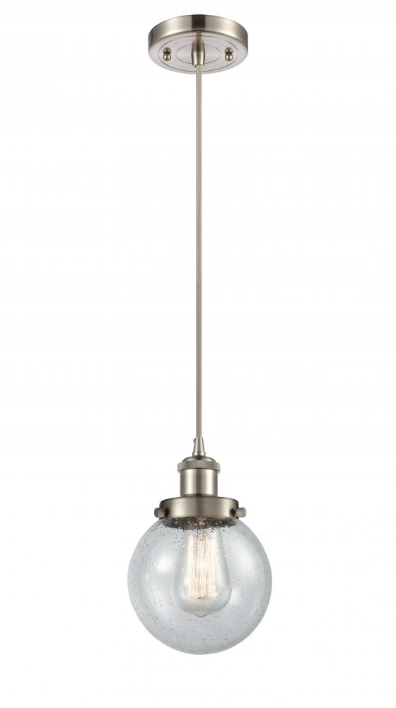 Beacon - 1 Light - 6 inch - Brushed Satin Nickel - Cord hung - Mini Pendant