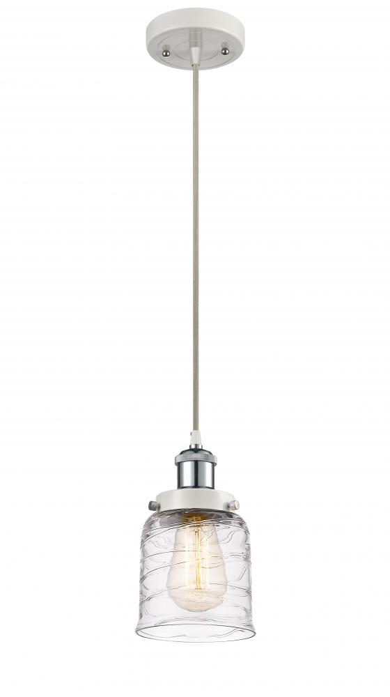 Bell - 1 Light - 5 inch - White Polished Chrome - Cord hung - Mini Pendant