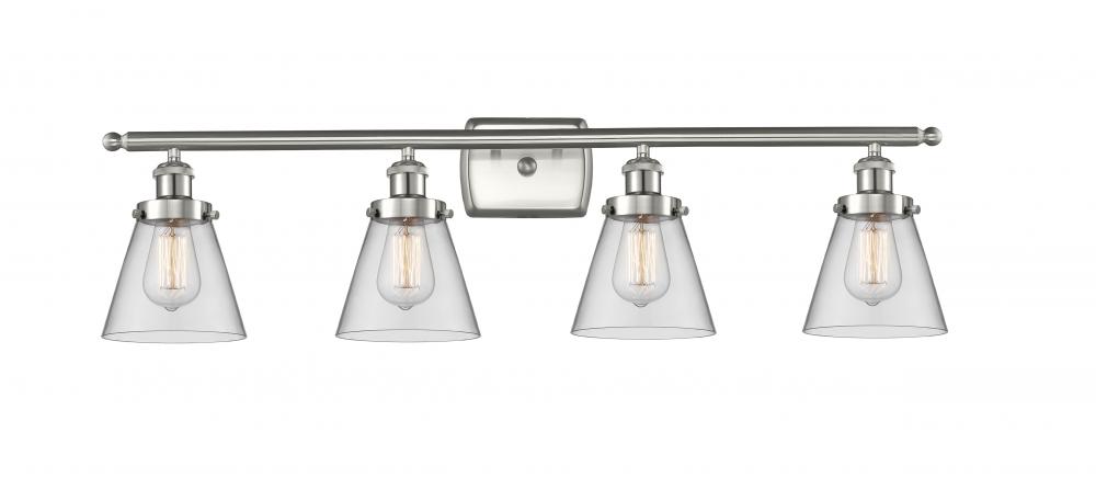 Cone - 4 Light - 36 inch - Brushed Satin Nickel - Bath Vanity Light