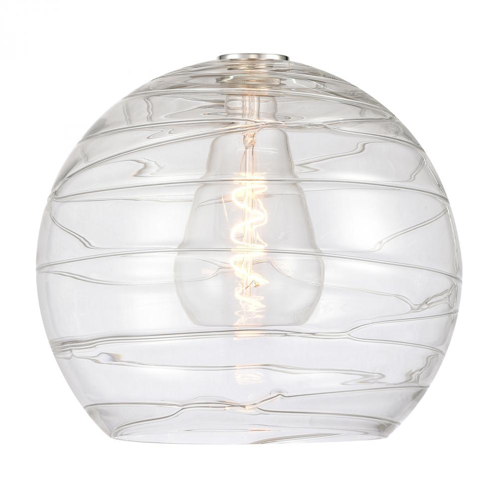 Deco Swirl 14" Clear Glass