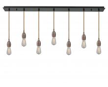 Innovations Lighting 127BK-10CR-3AC - Chelsea - 7 Light - 48 inch - Matte Black - Cord hung - Linear Pendant