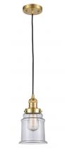 Innovations Lighting 201C-SG-G182 - Canton - 1 Light - 6 inch - Satin Gold - Cord hung - Mini Pendant