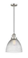 Innovations Lighting 201CSW-SN-G222-LED - Seneca Falls - 1 Light - 10 inch - Brushed Satin Nickel - Cord hung - Mini Pendant