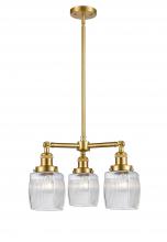 Innovations Lighting 207-SG-G302 - Colton - 3 Light - 18 inch - Satin Gold - Stem Hung - Chandelier