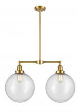 Innovations Lighting 209-SG-G204-12-LED - Beacon - 2 Light - 27 inch - Satin Gold - Stem Hung - Island Light