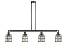 Innovations Lighting 214-BK-G58-CE-LED - Bell Cage - 4 Light - 50 inch - Matte Black - Stem Hung - Island Light