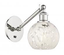 Innovations Lighting 317-1W-PN-G1216-6WM - White Mouchette - 1 Light - 6 inch - Polished Nickel - Sconce