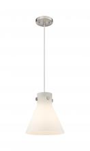 Innovations Lighting 410-1PM-SN-G411-10WH - Newton Cone - 1 Light - 10 inch - Satin Nickel - Cord hung - Pendant