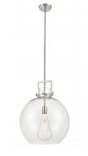 Innovations Lighting 411-1SL-SN-G410-16CL - Newton Sphere - 1 Light - 16 inch - Satin Nickel - Pendant