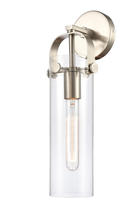 Innovations Lighting 413-1W-SN-4CL-LED - Pilaster - 1 Light - 4 inch Glass - Brushed Satin Nickel - Sconce