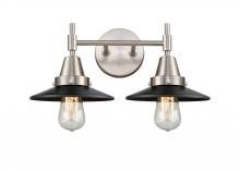 Innovations Lighting 447-2W-SN-M6-BK-LED - Railroad - 2 Light - 17 inch - Satin Nickel - Bath Vanity Light