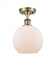 Innovations Lighting 516-1C-AB-G121-LED - Athens - 1 Light - 8 inch - Antique Brass - Semi-Flush Mount