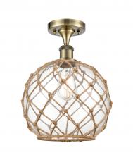 Innovations Lighting 516-1C-AB-G122-10RB - Farmhouse Rope - 1 Light - 10 inch - Antique Brass - Semi-Flush Mount