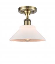 Innovations Lighting 516-1C-AB-G131-LED - Orwell - 1 Light - 8 inch - Antique Brass - Semi-Flush Mount