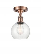 Innovations Lighting 516-1C-AC-G124-6-LED - Athens - 1 Light - 6 inch - Antique Copper - Semi-Flush Mount