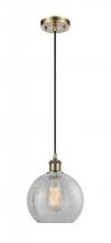 Innovations Lighting 516-1P-AB-G125-LED - Athens - 1 Light - 8 inch - Antique Brass - Cord hung - Mini Pendant