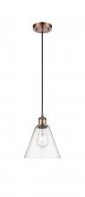 Innovations Lighting 516-1P-AC-GBC-82 - Berkshire - 1 Light - 8 inch - Antique Copper - Cord hung - Mini Pendant