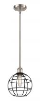 Innovations Lighting 516-1S-SN-CE-8-BK - Lake Placid - 1 Light - 8 inch - Satin Nickel - Mini Pendant