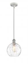 Innovations Lighting 516-1S-WPC-G1215-8-LED - Athens Water Glass - 1 Light - 8 inch - White Polished Chrome - Mini Pendant