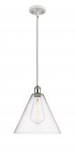 Innovations Lighting 516-1S-WPC-GBC-124-LED - Berkshire - 1 Light - 12 inch - White Polished Chrome - Mini Pendant