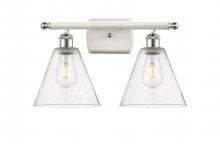 Innovations Lighting 516-2W-WPC-GBC-84-LED - Berkshire - 2 Light - 18 inch - White Polished Chrome - Bath Vanity Light