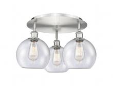 Innovations Lighting 516-3C-SN-G124-8 - Athens - 3 Light - 20 inch - Satin Nickel - Flush Mount