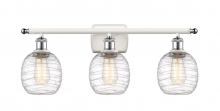 Innovations Lighting 516-3W-WPC-G1013-LED - Belfast - 3 Light - 26 inch - White Polished Chrome - Bath Vanity Light