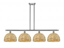 Innovations Lighting 516-4I-SN-RBD-12-NAT - Woven Rattan - 4 Light - 50 inch - Satin Nickel - Multi Pendant