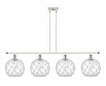 Innovations Lighting 516-4I-WPC-G122-10RW-LED - Farmhouse Rope - 4 Light - 48 inch - White Polished Chrome - Cord hung - Island Light