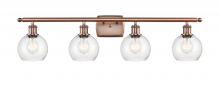 Innovations Lighting 516-4W-AC-G124-6-LED - Athens - 4 Light - 36 inch - Antique Copper - Bath Vanity Light